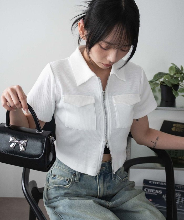【ウィゴー/WEGO】のポケットデザインWZIPトップス インテリア・キッズ・メンズ・レディースファッション・服の通販 founy(ファニー) https://founy.com/ ファッション Fashion レディースファッション WOMEN トップス・カットソー Tops/Tshirt シャツ/ブラウス Shirts/Blouses ロング / Tシャツ T-Shirts カットソー Cut and Sewn インナー Inner 春 Spring カットソー Cut And Sew コンパクト Compact ショート Short シンプル Simple スマホ Smartphone トレンド Trend ポケット Pocket 半袖 Short Sleeve S/S・春夏 Ss・Spring/Summer おすすめ Recommend 夏 Summer |ID: prp329100004489077 ipo3291000000032261941