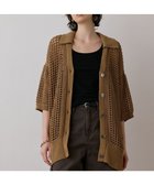 【グレース コンチネンタル/GRACE CONTINENTAL】のメッシュスキッパーニットカーディガン キャメル|ID: prp329100004489093 ipo3291000000032744810