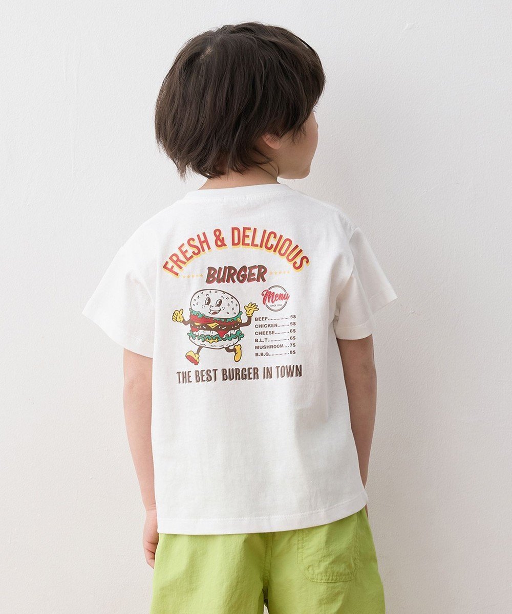 【エニファム/any FAM / KIDS】のバックプリント 半袖Tシャツ インテリア・キッズ・メンズ・レディースファッション・服の通販 founy(ファニー) 　ファッション　Fashion　キッズファッション　KIDS　トップス・カットソー　Tops/Tees/Kids　春　Spring　カットソー　Cut And Sew　スマホ　Smartphone　フロント　Front　プリント　Print　ポケット　Pocket　半袖　Short Sleeve　モチーフ　Motif　S/S・春夏　Ss・Spring/Summer　おすすめ　Recommend　夏　Summer　オフホワイト(ハンバーガー)|ID: prp329100004490736 ipo3291000000031961540