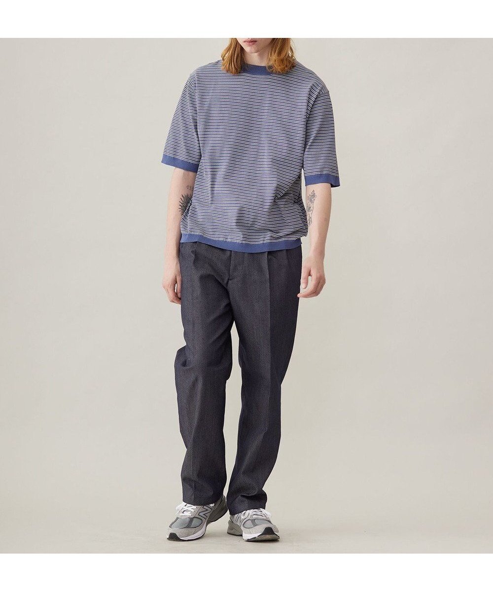 【アンフィーロ/UNFILO / MEN】のFINE MOVE クルーネック ニット 24年春夏商品 インテリア・キッズ・メンズ・レディースファッション・服の通販 founy(ファニー) 　ファッション　Fashion　メンズファッション　MEN　トップス・カットソー　Tops/Tshirt/Men　ニット　Knit Tops　セーター　Sweater　ロング　Long　エレガント 上品　Elegant　夏　Summer　春　Spring　S/S・春夏　Ss・Spring/Summer　ブルーボーダー|ID: prp329100004490759 ipo3291000000031824024
