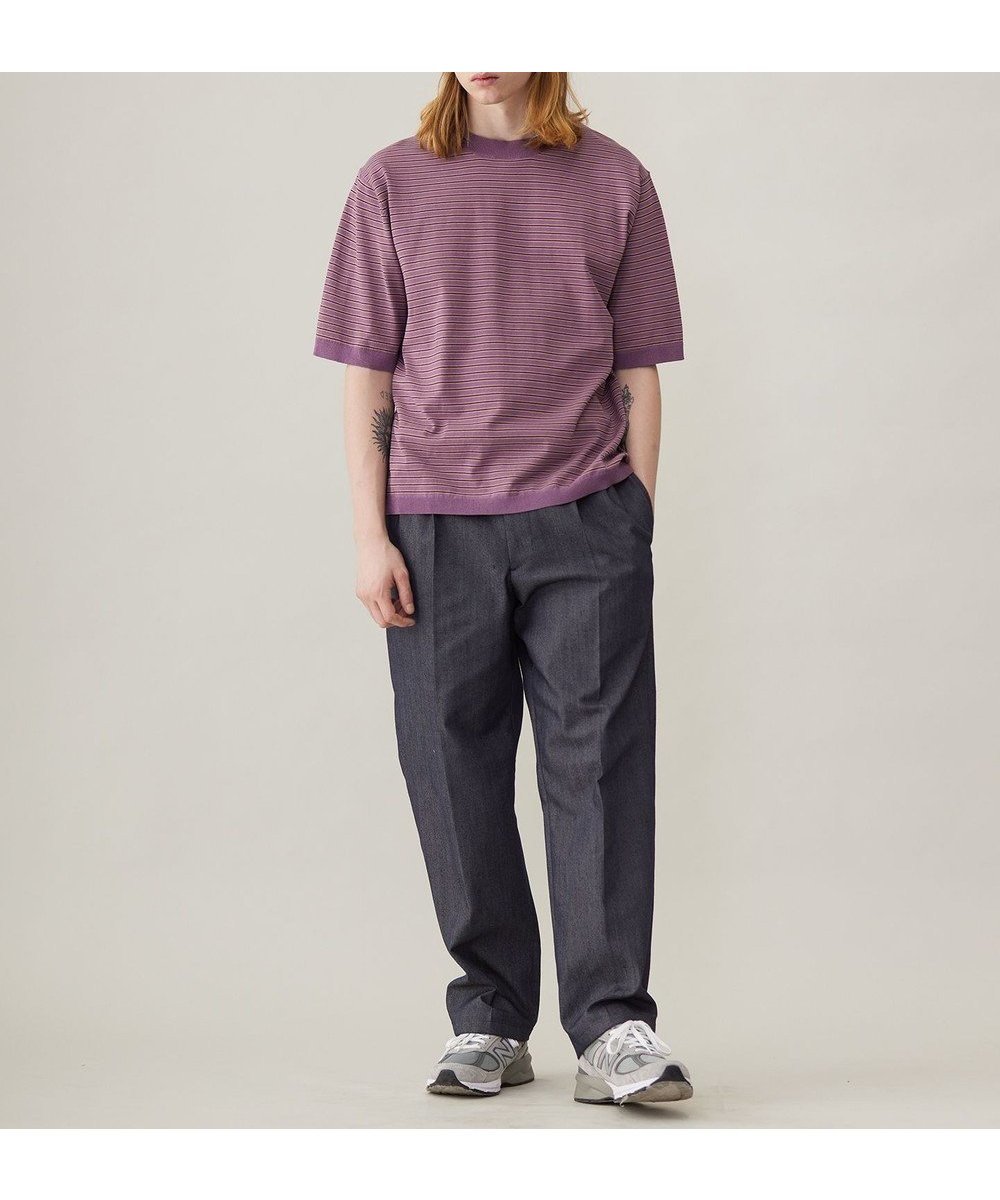 【アンフィーロ/UNFILO / MEN】のFINE MOVE クルーネック ニット 24年春夏商品 インテリア・キッズ・メンズ・レディースファッション・服の通販 founy(ファニー) 　ファッション　Fashion　メンズファッション　MEN　トップス・カットソー　Tops/Tshirt/Men　ニット　Knit Tops　セーター　Sweater　ロング　Long　エレガント 上品　Elegant　夏　Summer　春　Spring　S/S・春夏　Ss・Spring/Summer　モーブボーダー|ID: prp329100004490759 ipo3291000000031824027