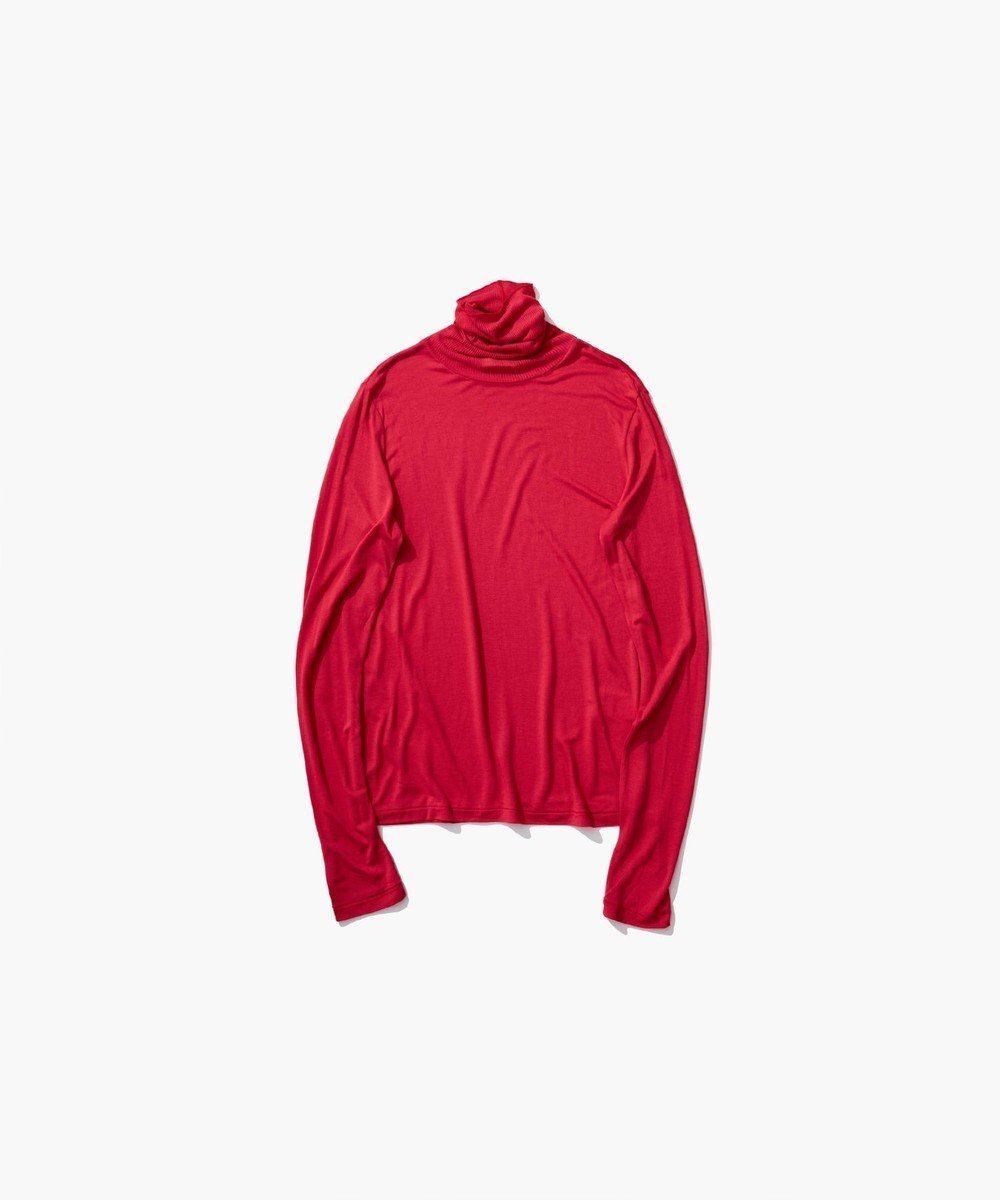 【エイトン/ATON】のMODAL SILK JERSEY タートルネック インテリア・キッズ・メンズ・レディースファッション・服の通販 founy(ファニー) 　ファッション　Fashion　レディースファッション　Fashion for Women　トップス・カットソー　Cut & Sew Tops　シャツ・ブラウス・オフィスカジュアル　Elegant Blouses & Button-Ups　ロングTシャツ・Tシャツ　Longline T-Shirts & Tees　カットソー・ベーシックTシャツ　Cut-and-Sewn Tops / Stretch Tees & Basics　タートルネック・ハイネックトップス　Turtlenecks & High-Neck Tops　新作・新入荷　New Arrivals / New In　カットソー　Cut and Sewn Top　シルク　Silk, 100% Silk　タートルネック　Turtleneck, High Neck　夏　Summer　S/S・春夏　SS, Spring/Summer, Warm Season　A/W・秋冬　Autumn/Winter　RED|ID: prp329100004490807 ipo3291000000032722104