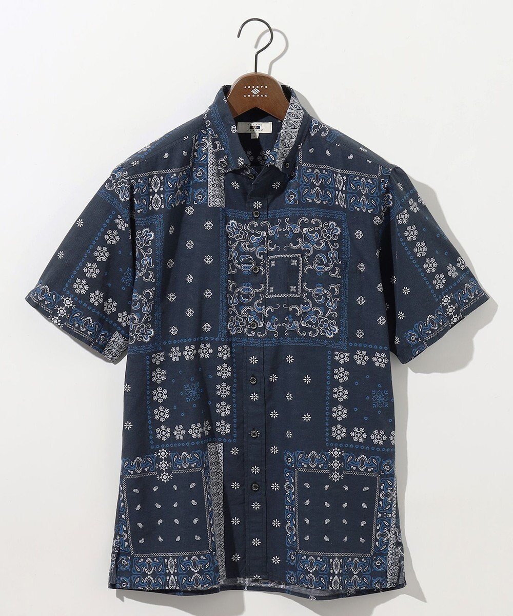 【ジョセフ アブード/JOSEPH ABBOUD / MEN】の【サスティナブル素材】コットンリヨセルリネンバンダナプリント シャツ インテリア・キッズ・メンズ・レディースファッション・服の通販 founy(ファニー) 　ファッション　Fashion　メンズファッション　Fashion for Men　トップス・カットソー　Cut & Sew Tops　メンズシャツ　Shirts　春　Spring　ドレープ　Drape, Draping Fabric　なめらか　Smooth, Silky Texture　バンダナ　Bandana, Head Scarf　フラワー　Flower, Floral　プリント　Print, Printed Pattern　羽織　Haori, Light Jacket　モチーフ　Motif, Design Theme　S/S・春夏　SS, Spring/Summer, Warm Season　夏　Summer　ネイビー系6|ID: prp329100004492354 ipo3291000000032977672