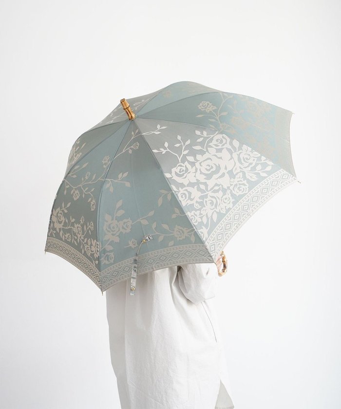 【槇田商店/Makita shoten】の【晴雨兼用 UVカット】Kirie バラ セイジグリーン 長傘 インテリア・キッズ・メンズ・レディースファッション・服の通販 founy(ファニー) https://founy.com/ ファッション Fashion レディースファッション WOMEN 傘 / レイングッズ Umbrellas/Rainwear 傘 Umbrella スポーツ Sports 日傘 Parasol エレガント 上品 Elegant |ID: prp329100004493120 ipo3291000000031979818