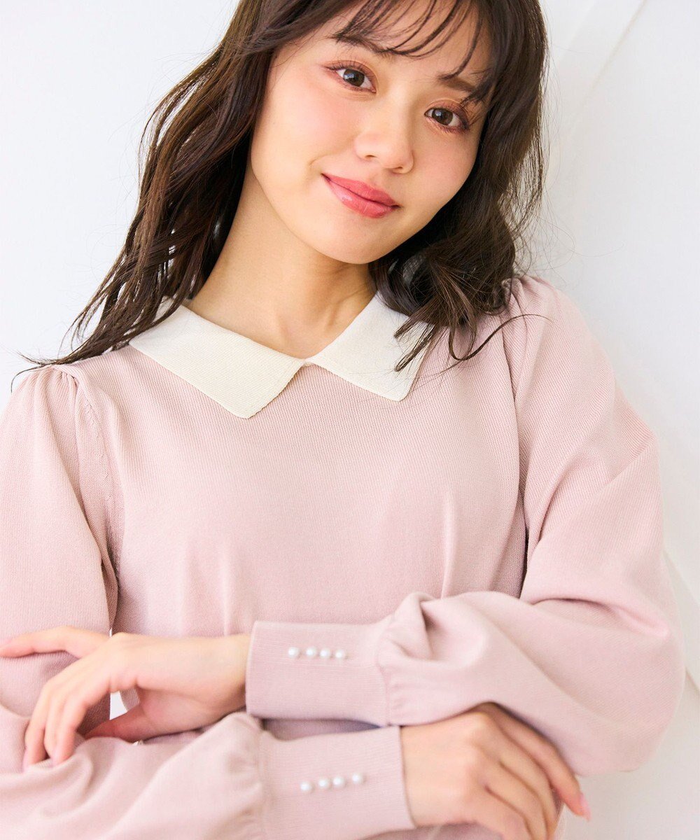 【フェルゥ/Feroux】の【洗える】襟付きニット プルオーバー インテリア・キッズ・メンズ・レディースファッション・服の通販 founy(ファニー) 　ファッション　Fashion　レディースファッション　Ladies' Fashion Online　トップス・カットソー　Tops/Tshirt　ニット　Knit Tops　プルオーバー　Pullover　おすすめ　Recommend　コンパクト　Compact　サロペット　Overalls　セーター　Sweater　ダウン　Down　デニム　Denim　フェミニン　Feminine　フレア　Flare　今季　This Season　ビジネス 仕事 通勤　Business　夏　Summer　定番　Standard　春　Spring　S/S・春夏　Ss・Spring/Summer　洗える　Washable　ピンク系|ID: prp329100004493555 ipo3291000000032679885