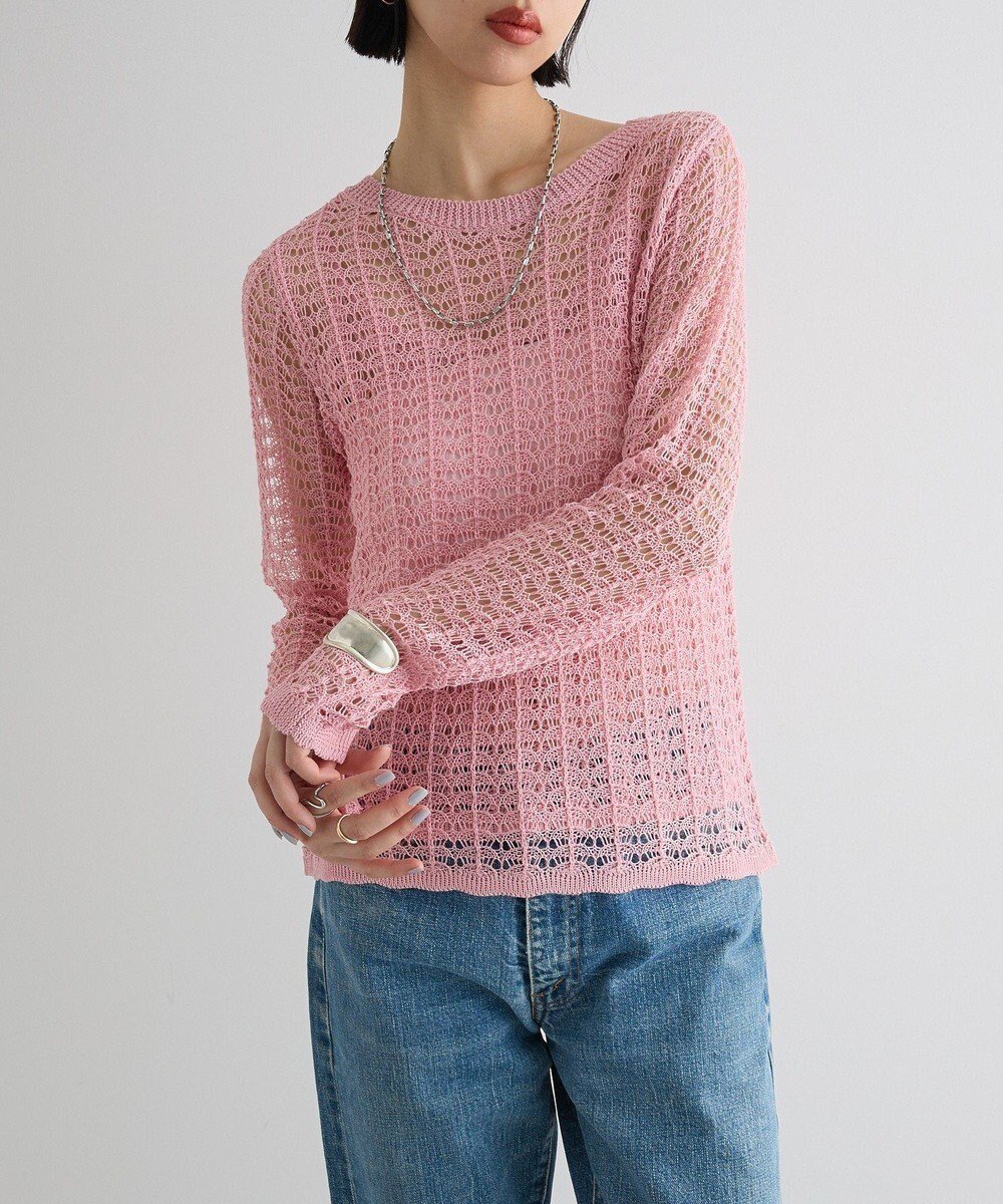【グリーンパークス/Green Parks】のSET2点 クロシェ風ニットプルオーバー インテリア・キッズ・メンズ・レディースファッション・服の通販 founy(ファニー) 　ファッション　Fashion　レディースファッション　Ladies' Fashion Online　トップス・カットソー　Tops/Tshirt　ニット　Knit Tops　プルオーバー　Pullover　インナー　Inner　キャミソール　Camisole　クロシェ　Crochet　セーター　Sweater　ポケット　Pocket　レース　Race　夏　Summer　春　Spring　S/S・春夏　Ss・Spring/Summer　Pink|ID: prp329100004493745 ipo3291000000032598213