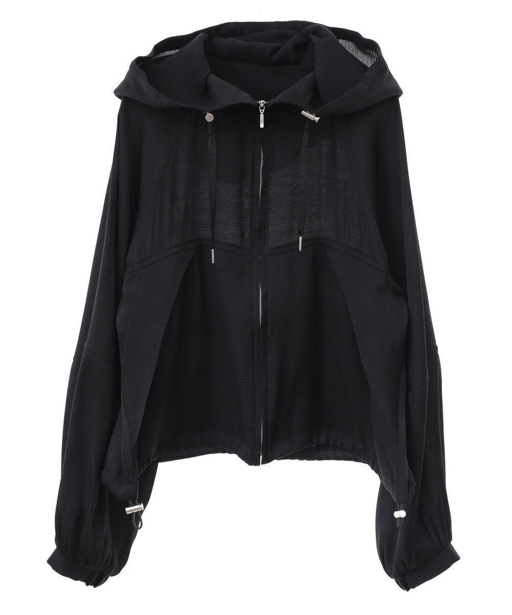 【アースミュージックアンドエコロジー/earth music&ecology】のシアージップパーカー インテリア・キッズ・メンズ・レディースファッション・服の通販 founy(ファニー) 　ファッション　Fashion　レディースファッション　WOMEN　アウター　Coat Outerwear　ジャケット　Jackets　シアー　Sheer　ジャケット　Jacket　トレンド　Trend　ドローコード　Draw Cord　ハイネック　High Neck　パーカー　Hoodie　フォルム　Form　ポケット　Pocket　ロング　Long　夏　Summer　春　Spring　S/S・春夏　Ss・Spring/Summer　Black|ID: prp329100004493754 ipo3291000000031826057