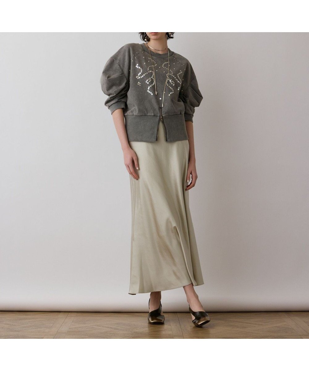 【グレース コンチネンタル/GRACE CONTINENTAL】のピグメントショートトップ インテリア・キッズ・メンズ・レディースファッション・服の通販 founy(ファニー) 　ファッション　Fashion　レディースファッション　Fashion for Women　トップス・カットソー　Cut & Sew Tops　シャツ・ブラウス・オフィスカジュアル　Elegant Blouses & Button-Ups　ロングTシャツ・Tシャツ　Longline T-Shirts & Tees　カットソー・ベーシックTシャツ　Cut-and-Sewn Tops / Stretch Tees & Basics　カットソー　Cut and Sewn Top　スパンコール　Sequins, Sequin Embellishment　パターン　Pattern, Design Print　フィット　Fit, Slim Fit　フロント　Front, Front Design　メタル　Metal, Metal Parts　ヴィンテージ　Vintage Style　夏　Summer　春　Spring　S/S・春夏　SS, Spring/Summer, Warm Season　チャコール|ID: prp329100004493814 ipo3291000000032744269