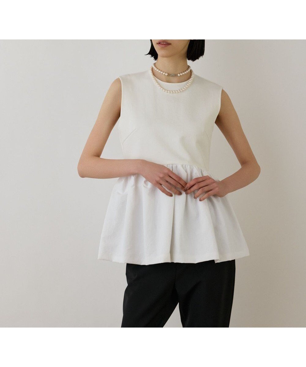 【グレース コンチネンタル/GRACE CONTINENTAL】のタフタペプラムトップ 人気、トレンドファッション・服の通販 founy(ファニー) 　ファッション　Fashion　レディースファッション　Fashion for Women　トップス・カットソー　Cut & Sew Tops　春　Spring　シンプル　Simple, Minimal　スリム　Slim, Slim Fit　タフタ　Taffeta, Structured Fabric　ダウン　Down, Puffer　デニム　Denim, Jeans Material　ネックレス　Necklace, Pendant Necklace　パール　Pearl, Pearl Accent　ペプラム　Peplum, Flared Hem　S/S・春夏　SS, Spring/Summer, Warm Season　夏　Summer　 other-1|ID: prp329100004493815 ipo3291000000032744275