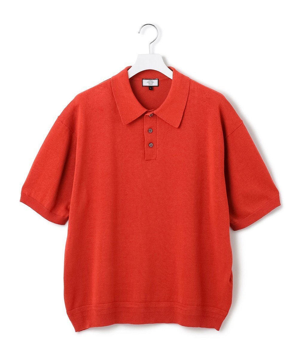 【ジェイプレスヨークストリート/J.PRESS YORK STREET】の【UNISEX】ニットポロシャツ インテリア・キッズ・メンズ・レディースファッション・服の通販 founy(ファニー) 　ファッション　Fashion　レディースファッション　WOMEN　トップス・カットソー　Tops/Tshirt　ニット　Knit Tops　シャツ/ブラウス　Shirts/Blouses　ポロシャツ　Polo Shirts　ユニセックス　Unisex　インナー　Inner　プリント　Print　ポロシャツ　Polo Shirt　リネン　Linen　再入荷　Restock/Back In Stock/Re Arrival　吸水　Water Absorption　夏　Summer　春　Spring　S/S・春夏　Ss・Spring/Summer　オレンジ系|ID: prp329100004493844 ipo3291000000031689052