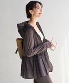 【アンフィーロ 自由区/UNFILO】の【吸水速乾/接触冷感】ラッシュガード ペプラムフーディ チャコール|ID: prp329100004493854 ipo3291000000031936054