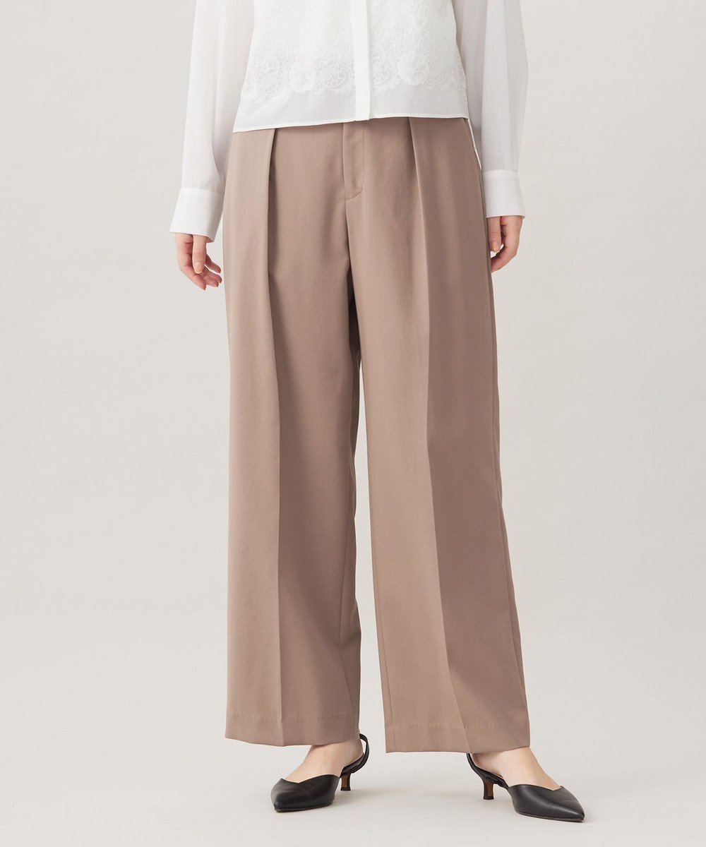 【自由区/JIYU-KU】の【洗える】コットンダブルクロスストレート パンツ インテリア・キッズ・メンズ・レディースファッション・服の通販 founy(ファニー) 　ファッション　Fashion　レディースファッション　Fashion for Women　パンツ　Pants & Trousers　エレガント 上品　Elegant　洗える　Machine Washable　ストレッチ　Stretch, Stretchy Fabric　ストレート　Straight, Straight Cut　A/W・秋冬　Autumn/Winter　ダークサンド|ID: prp329100004493966 ipo3291000000035697220