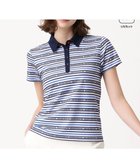 【23区 ゴルフ/NIJYUSANKU GOLF】の【WOMEN】【吸水速乾・UVケア】ボーダーロゴ 半袖シャツ ネイビー系1|ID: prp329100004494065 ipo3291000000031941646