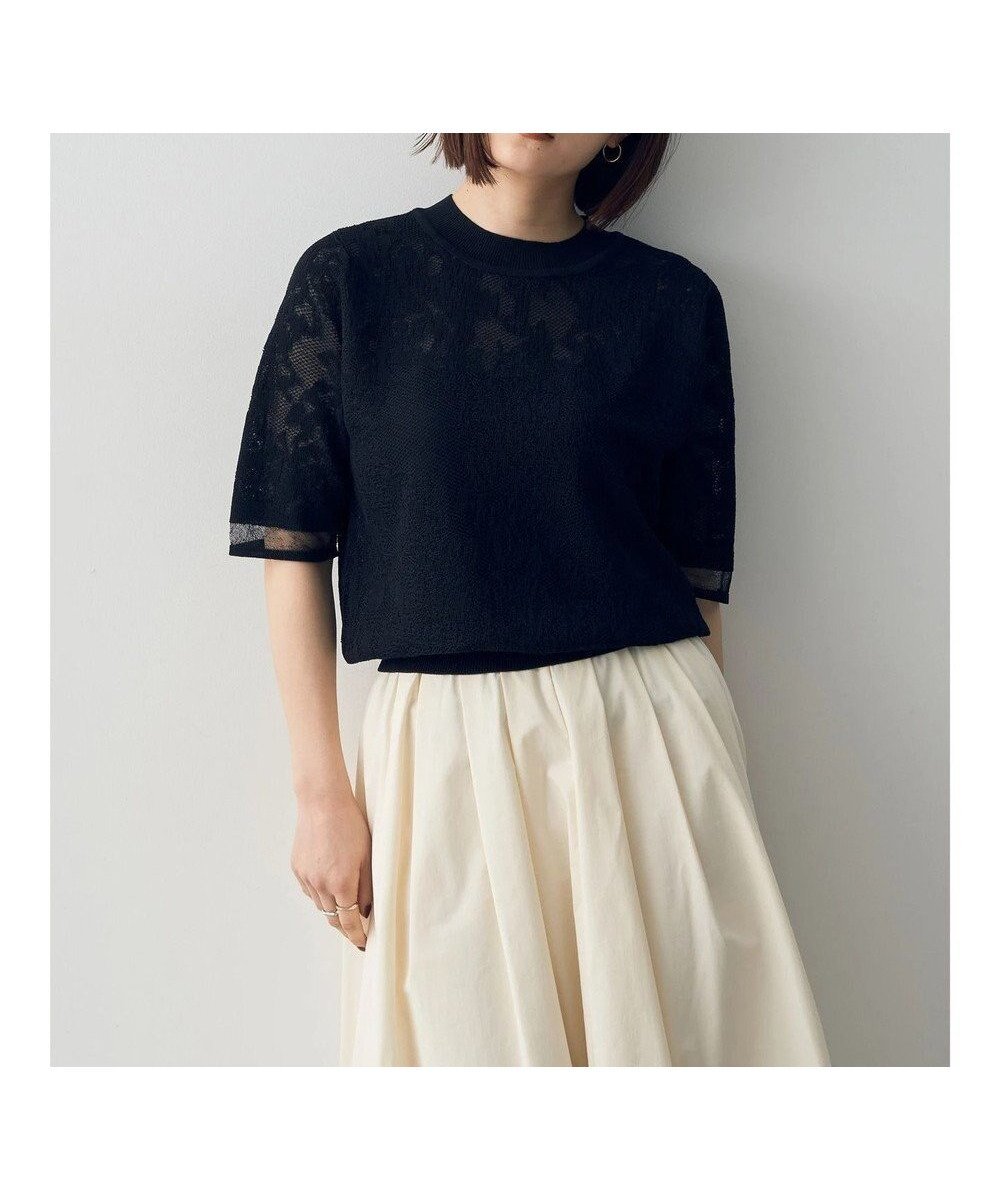【イェッカ ヴェッカ/YECCA VECCA】のレース柄シアーニット インテリア・キッズ・メンズ・レディースファッション・服の通販 founy(ファニー) 　ファッション　Fashion　レディースファッション　WOMEN　トップス・カットソー　Tops/Tshirt　ニット　Knit Tops　エレガント 上品　Elegant　シアー　Sheer　セーター　Sweater　ポケット　Pocket　レース　Race　夏　Summer　春　Spring　S/S・春夏　Ss・Spring/Summer　Black|ID: prp329100004494357 ipo3291000000031973628