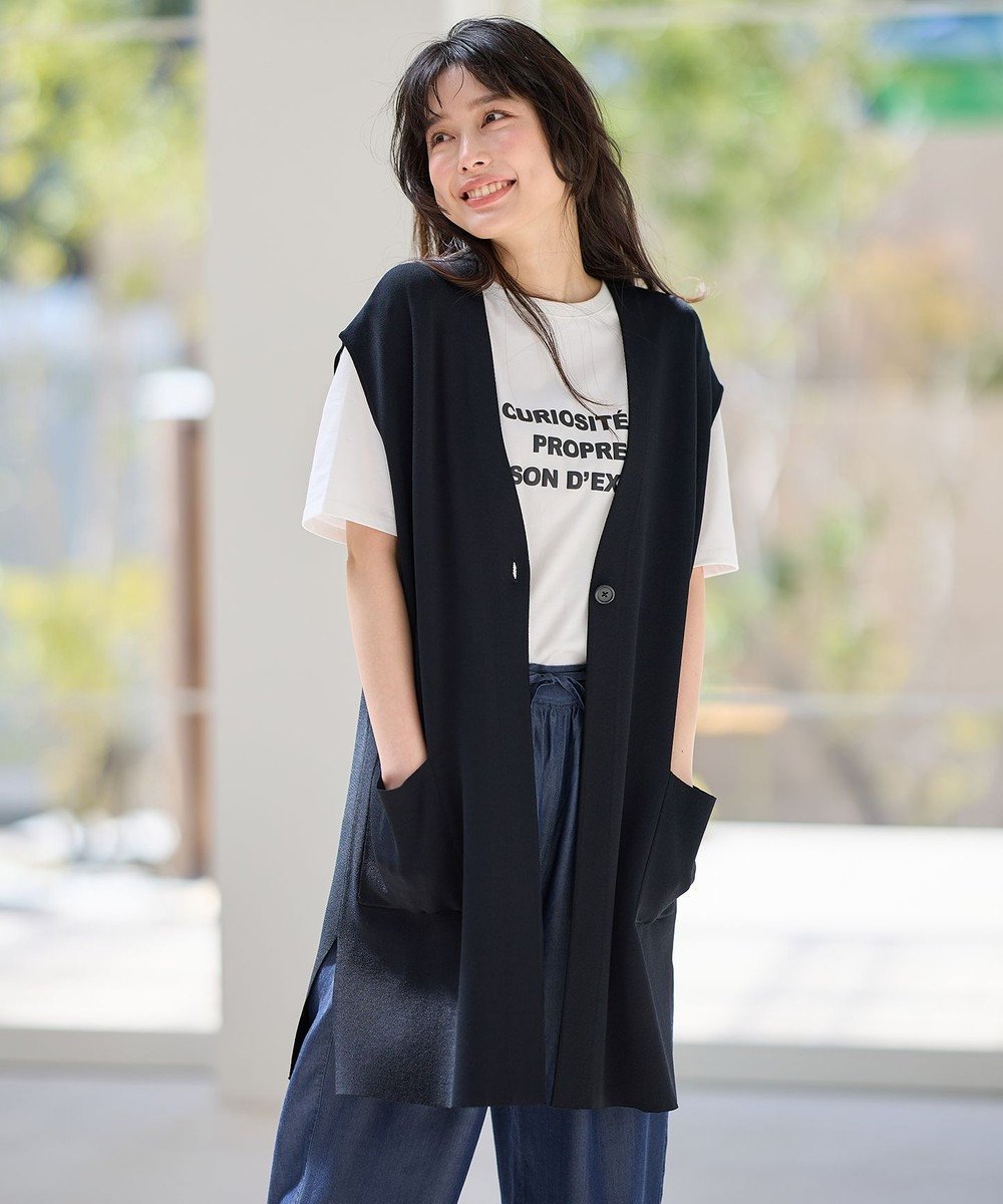 【エニィファム/any FAM】の【洗濯機可/UVカット】ロングニットジレ 人気、トレンドファッション・服の通販 founy(ファニー) 　ファッション　Fashion　レディースファッション　WOMEN　アウター　Coat Outerwear　トップス・カットソー　Tops/Tshirt　ニット　Knit Tops　ベスト/ジレ　Gilets/Vests　シンプル　Simple　スリット　Slit　ベスト　Vest　夏　Summer　春　Spring　S/S・春夏　Ss・Spring/Summer　 other-1|ID: prp329100004494476 ipo3291000000031981464
