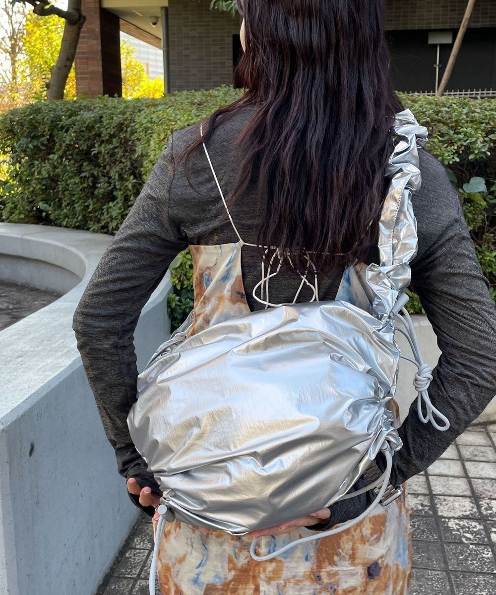 【ウィゴー/WEGO】のドロストギャザーショルダー インテリア・キッズ・メンズ・レディースファッション・服の通販 founy(ファニー) 　ファッション　Fashion　レディースファッション　WOMEN　おすすめ　Recommend　ショルダー　Shoulder　シルバー　Silver　スマホ　Smartphone　トレンド　Trend　ハンドバッグ　Handbag　パターン　Pattern　リボン　Ribbon　シルバー|ID: prp329100004494533 ipo3291000000031866126