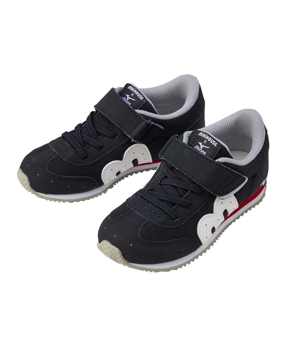 【ミキハウスホットビスケッツ/MIKI HOUSE HOT BISCUITS / KIDS】の【WEB限定】【16-21cm】ミズノコラボ キッズシューズ【WebLimited】 インテリア・キッズ・メンズ・レディースファッション・服の通販 founy(ファニー) 　ファッション　Fashion　キッズファッション　Fashion for Kids　インソール　Shoe Insole　シューズ　Shoes, Footwear　スニーカー　Sneakers, Trainers　ドット　Polka Dot, Dot Pattern　人気　Popular, Best Seller　プリント　Print, Printed Pattern　メッシュ　Mesh, Net Fabric　おすすめ　Recommended / Our Picks　黒|ID: prp329100004494734 ipo3291000000034515153