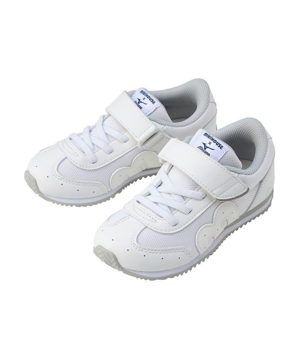 【ミキハウスホットビスケッツ/MIKI HOUSE HOT BISCUITS / KIDS】の【WEB限定】【16-21cm】ミズノコラボ キッズシューズ【WebLimited】 インテリア・キッズ・メンズ・レディースファッション・服の通販 founy(ファニー) 　ファッション　Fashion　キッズファッション　Fashion for Kids　インソール　Shoe Insole　シューズ　Shoes, Footwear　スニーカー　Sneakers, Trainers　ドット　Polka Dot, Dot Pattern　人気　Popular, Best Seller　プリント　Print, Printed Pattern　メッシュ　Mesh, Net Fabric　おすすめ　Recommended / Our Picks　アイボリー|ID: prp329100004494734 ipo3291000000034515155