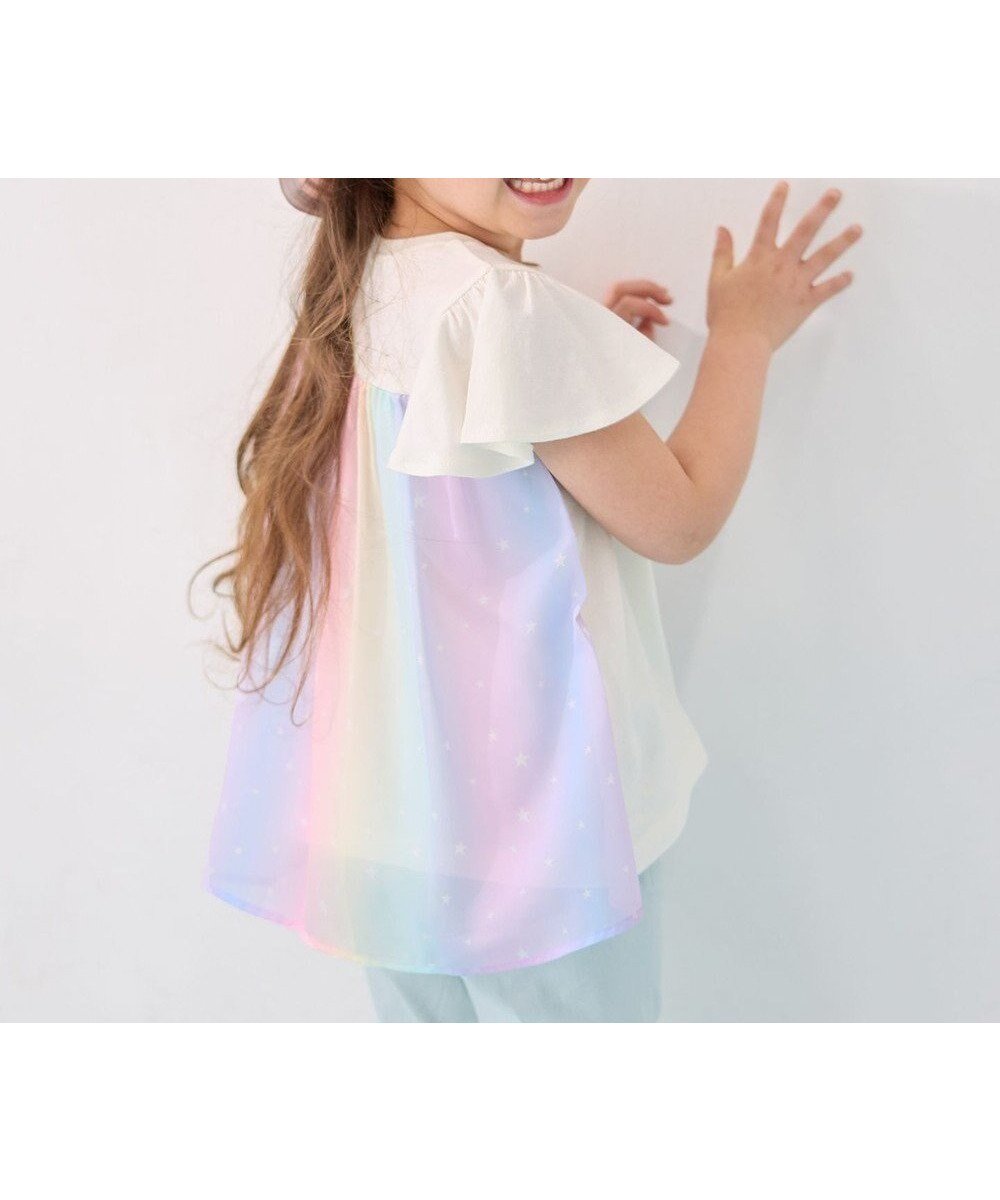 【エニィ/ANY / KIDS】のひらひら バックシャンTシャツ インテリア・キッズ・メンズ・レディースファッション・服の通販 founy(ファニー) 　ファッション　Fashion　キッズファッション　Fashion for Kids　トップス・カットソー　Cut & Sew Tops　カットソー　Cut and Sewn Top　ギンガム　Gingham, Gingham Fabric　ストーン　Stone, Gem-Like　ポケット　Pocket, Pocket Detail　ラベンダー　Lavender　リボン　Ribbon, Bow　半袖　Short Sleeve, Half Sleeve　夏　Summer　春　Spring　S/S・春夏　SS, Spring/Summer, Warm Season　エクリュ|ID: prp329100004494735 ipo3291000000035525909