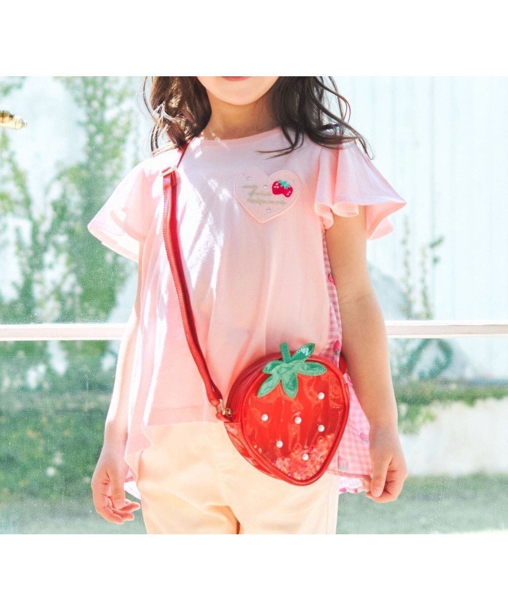 【エニィ/ANY / KIDS】のひらひら バックシャンTシャツ インテリア・キッズ・メンズ・レディースファッション・服の通販 founy(ファニー) 　ファッション　Fashion　キッズファッション　Fashion for Kids　トップス・カットソー　Cut & Sew Tops　カットソー　Cut and Sewn Top　ギンガム　Gingham, Gingham Fabric　ストーン　Stone, Gem-Like　ポケット　Pocket, Pocket Detail　ラベンダー　Lavender　リボン　Ribbon, Bow　半袖　Short Sleeve, Half Sleeve　夏　Summer　春　Spring　S/S・春夏　SS, Spring/Summer, Warm Season　ピンク|ID: prp329100004494735 ipo3291000000035525910