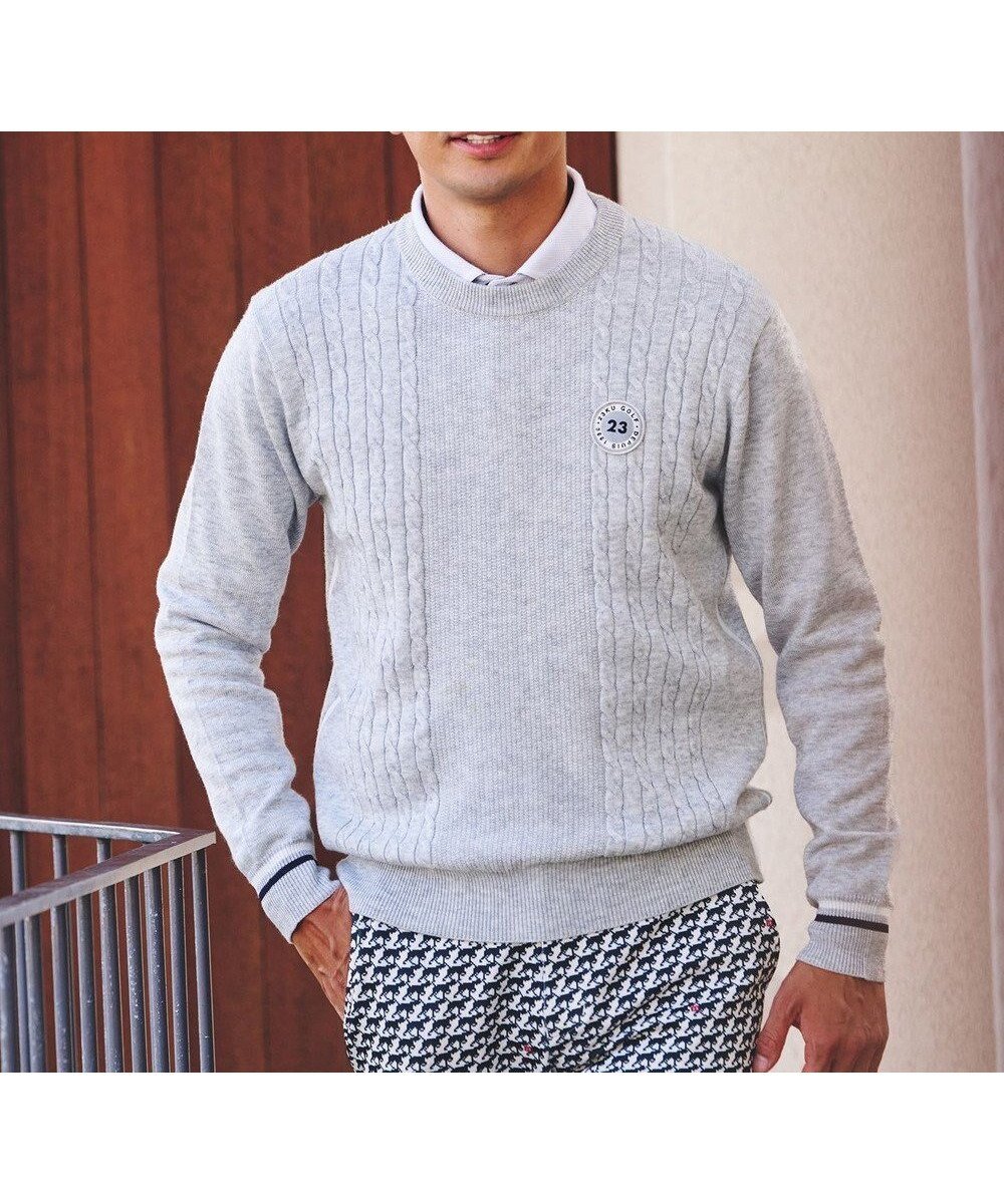 【23区 ゴルフ/23区GOLF / MEN】の【MEN】ウールブレンド カラーニット ラウンドから普段のお出かけや、お散歩まで◎ 人気、トレンドファッション・服の通販 founy(ファニー) 　ファッション　Fashion　メンズファッション　MEN　トップス・カットソー　Tops/Tshirt/Men　ニット　Knit Tops　ウォーム　Worm　ゴルフ　Golf　シンプル　Simple　セーター　Sweater　ラウンド　Round　ワンポイント　One Point　定番　Standard　A/W・秋冬　Aw・Autumn/Winter・Fw・Fall-Winter　 other-1|ID: prp329100004494761 ipo3291000000031699720