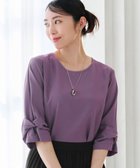 【ティアクラッセ/Tiaclasse】の【洗える】ねじりリボン袖ブラウス パープル|ID: prp329100004494841 ipo3291000000031973223