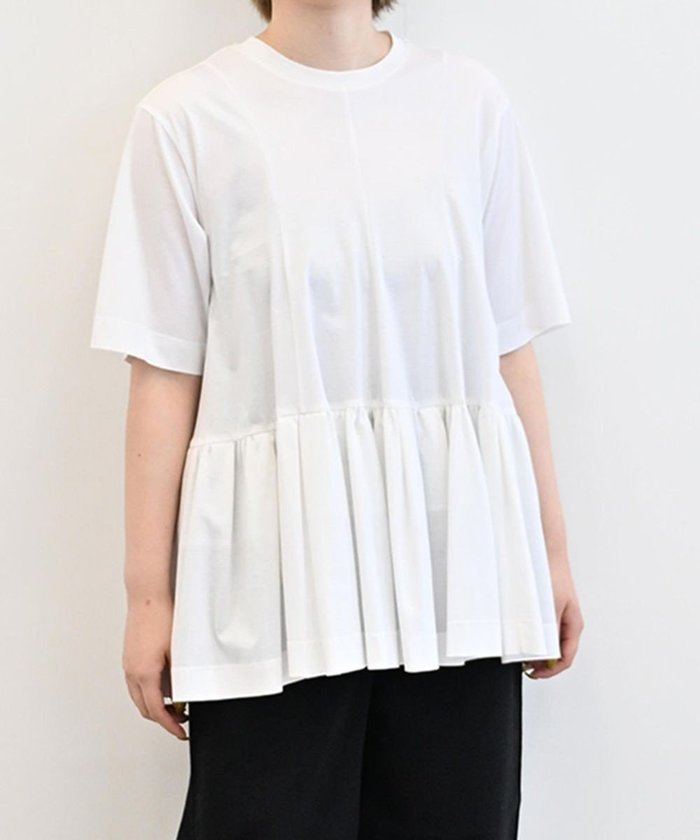 【フォルフォルモ/FORFORMO】の【洗える/接触冷感/UVカット】Gather Flare T-shirt ギャザーフレアTシャツ インテリア・キッズ・メンズ・レディースファッション・服の通販 founy(ファニー) https://founy.com/ ファッション Fashion レディースファッション Fashion for Women トップス・カットソー Cut & Sew Tops シャツ・ブラウス・オフィスカジュアル Elegant Blouses & Button-Ups ロングTシャツ・Tシャツ Longline T-Shirts & Tees カットソー・ベーシックTシャツ Cut-and-Sewn Tops / Stretch Tees & Basics 洗える Machine Washable カットソー Cut and Sewn Top ギャザー Gathered, Ruffled シルク Silk, 100% Silk フォルム Silhouette, Form フレア Flare, Flared A/W・秋冬 Autumn/Winter S/S・春夏 SS, Spring/Summer, Warm Season 夏 Summer |ID: prp329100004494891 ipo3291000000032743518