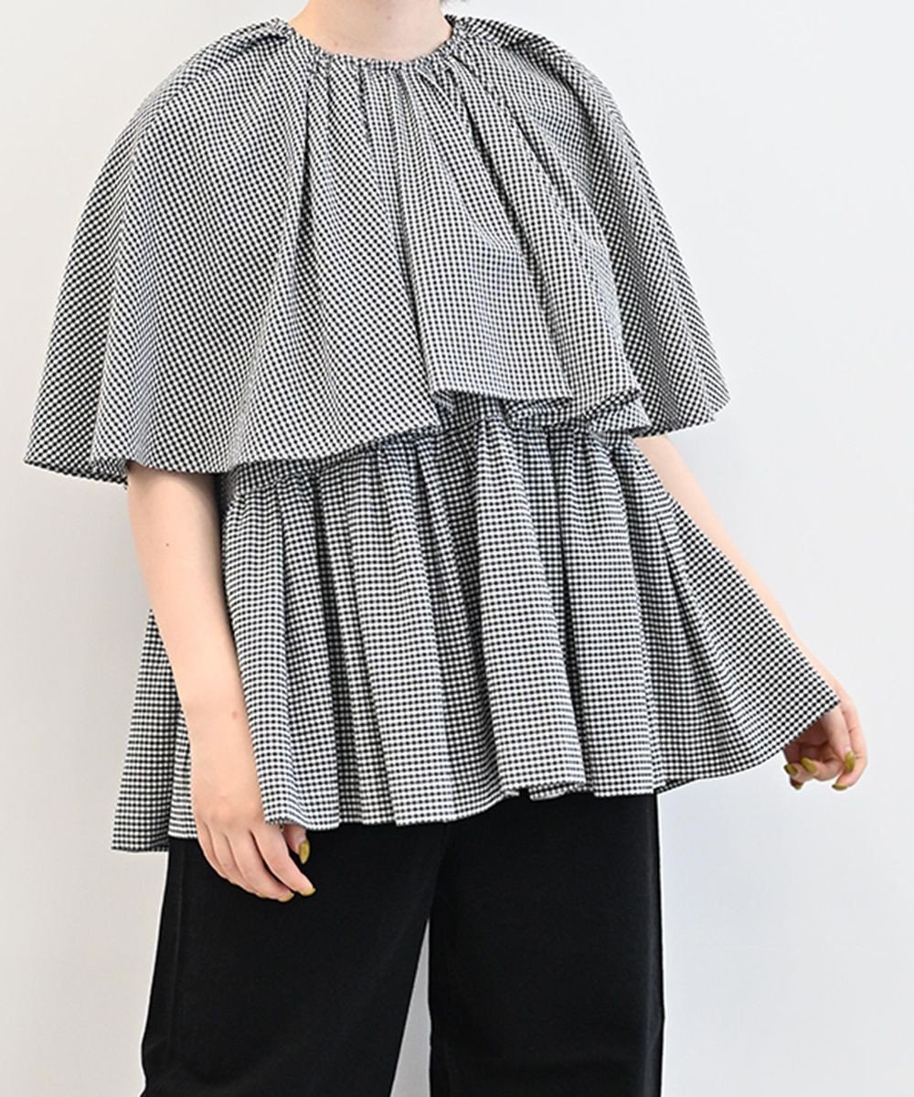 【その他のブランド/Other】のCape Collar Blouse ケープカラーブラウス インテリア・キッズ・メンズ・レディースファッション・服の通販 founy(ファニー) 　ファッション　Fashion　レディースファッション　WOMEN　トップス・カットソー　Tops/Tshirt　シャツ/ブラウス　Shirts/Blouses　サッカー　Soccer　ストレッチ　Stretch　フォルム　Form　A/W・秋冬　Aw・Autumn/Winter・Fw・Fall-Winter　S/S・春夏　Ss・Spring/Summer　夏　Summer　ブラック|ID: prp329100004494892 ipo3291000000031830876