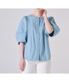 【リポトレンタアンニ/Ripo trenta anni】の【洗える/フェミニン】LANTERN SLEEVES デニムブラウス 人気、トレンドファッション・服の通販 founy(ファニー) ファッション Fashion レディースファッション WOMEN トップス・カットソー Tops/Tshirt シャツ/ブラウス Shirts/Blouses 春 Spring 洗える Washable ギャザー Gather シンプル Simple スリーブ Sleeve デニム Denim フェミニン Feminine ラウンド Round S/S・春夏 Ss・Spring/Summer 夏 Summer |ID:prp329100004494928