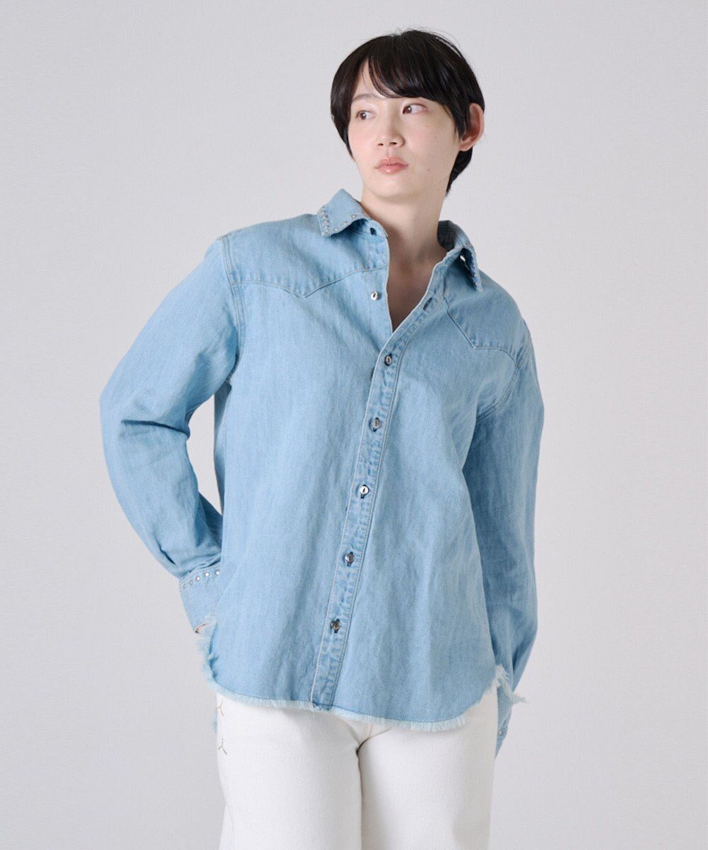 【リポトレンタアンニ/Ripo trenta anni】の【洗える】STUDS デニムシャツ 人気、トレンドファッション・服の通販 founy(ファニー) 　ファッション　Fashion　レディースファッション　WOMEN　トップス・カットソー　Tops/Tshirt　シャツ/ブラウス　Shirts/Blouses　洗える　Washable　今季　This Season　シンプル　Simple　スタッズ　Studs　スタンダード　Standard　デニム　Denim　定番　Standard　フリンジ　Fringe　羽織　Haori　A/W・秋冬　Aw・Autumn/Winter・Fw・Fall-Winter　S/S・春夏　Ss・Spring/Summer　夏　Summer　 other-1|ID: prp329100004494931 ipo3291000000031701346