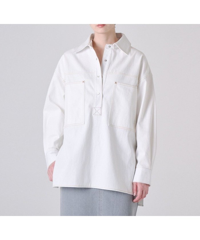 【リポトレンタアンニ/Ripo trenta anni】の【洗える】PULLOVER デニムシャツ インテリア・キッズ・メンズ・レディースファッション・服の通販 founy(ファニー) https://founy.com/ ファッション Fashion レディースファッション WOMEN トップス・カットソー Tops/Tshirt シャツ/ブラウス Shirts/Blouses プルオーバー Pullover ヴィンテージ Vintage 春 Spring 洗える Washable スリット Slit デニム Denim バランス Balance フロント Front ポケット Pocket ルーズ Loose ワーク Work S/S・春夏 Ss・Spring/Summer 夏 Summer |ID: prp329100004494934 ipo3291000000032102898