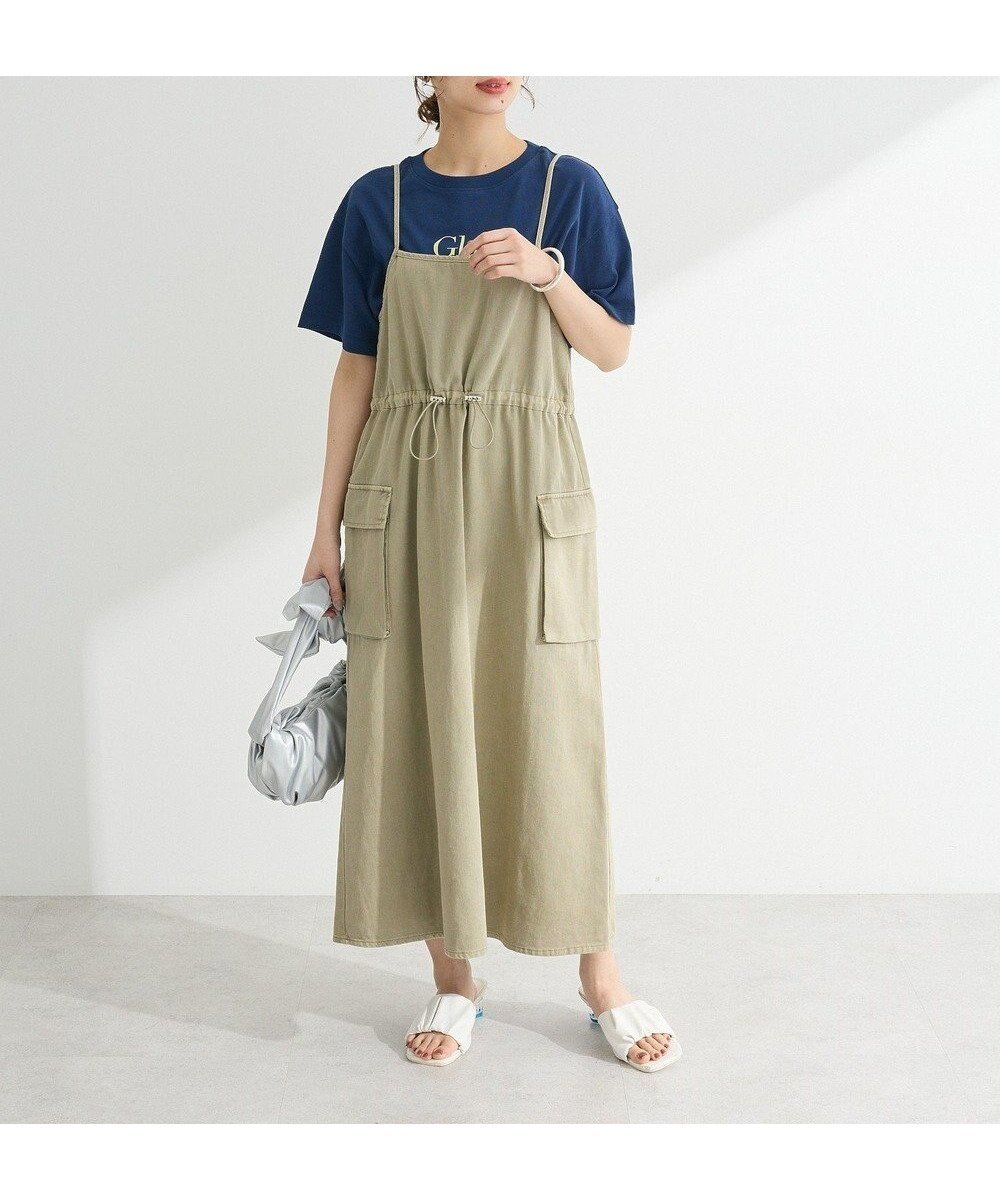 【グリーンパークス/Green Parks】のカーゴポケットピグメントキャミワンピース 人気、トレンドファッション・服の通販 founy(ファニー) 　ファッション　Fashion　レディースファッション　Fashion for Women　ワンピース　Dresses　キャミソールワンピース　Camisole Dresses　キャミワンピース　Cami Dress, Slip Dress　クール　Cool, Chic　フィット　Fit, Slim Fit　フォルム　Silhouette, Form　ポケット　Pocket, Pocket Detail　ヴィンテージ　Vintage Style　再入荷　Restock / Back in Stock　切替　Switching, Contrast Panel　夏　Summer　春　Spring　S/S・春夏　SS, Spring/Summer, Warm Season　 other-1|ID: prp329100004494955 ipo3291000000032743626