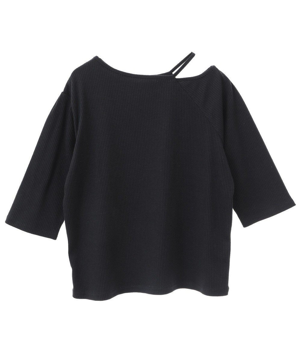 【グリーンパークス/Green Parks】の5分袖テレコリブプルオーバー インテリア・キッズ・メンズ・レディースファッション・服の通販 founy(ファニー) 　ファッション　Fashion　レディースファッション　Fashion for Women　トップス・カットソー　Cut & Sew Tops　シャツ・ブラウス・オフィスカジュアル　Elegant Blouses & Button-Ups　ロングTシャツ・Tシャツ　Longline T-Shirts & Tees　カジュアルプルオーバー・ニットトップス　Pullovers & Knit Tops / Casual Pullovers　カットソー・ベーシックTシャツ　Cut-and-Sewn Tops / Stretch Tees & Basics　おすすめ　Recommended / Our Picks　アシンメトリー　Asymmetrical Style　カットソー　Cut and Sewn Top　シンプル　Simple, Minimal　スリーブ　Sleeve, Long Sleeve / Short Sleeve　フィット　Fit, Slim Fit　ポケット　Pocket, Pocket Detail　ラップ　Wrap, Wrap Design　エレガント 上品　Elegant　夏　Summer　春　Spring　S/S・春夏　SS, Spring/Summer, Warm Season　Black|ID: prp329100004494966 ipo3291000000032103009