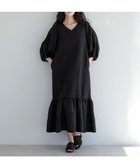 【グリーンパークス/Green Parks】のESCAR エンボスVネックワンピース Black|ID: prp329100004494982 ipo3291000000031829632