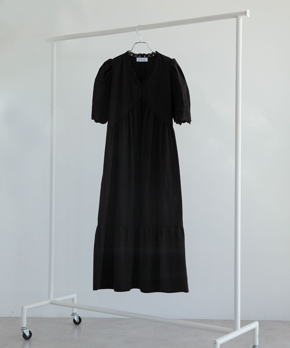 【グリーンパークス/Green Parks】のESCAR 刺繍スリーブギャザーワンピース 人気、トレンドファッション・服の通販 founy(ファニー) 　ファッション　Fashion　レディースファッション　Fashion for Women　ワンピース　Dresses　エレガント 上品　Elegant　ギャザー　Gathered, Ruffled　スリーブ　Sleeve, Long Sleeve / Short Sleeve　ティアード　Tiered, Tiered Style　フェミニン　Feminine, Girly　フォルム　Silhouette, Form　ポケット　Pocket, Pocket Detail　レース　Lace, Lace Fabric　夏　Summer　春　Spring　S/S・春夏　SS, Spring/Summer, Warm Season　 other-1|ID: prp329100004494987 ipo3291000000032098455