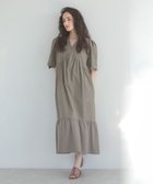 【グリーンパークス/Green Parks】のESCAR 刺繍スリーブギャザーワンピース Khaki|ID: prp329100004494987 ipo3291000000032098458
