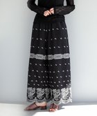 【グリーンパークス/Green Parks】のESCAR バイカラー刺繍ワイドイージーパン Black|ID: prp329100004494991 ipo3291000000033168852