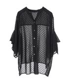 【イェッカ ヴェッカ/YECCA VECCA】の袖フリルドビードットシアーシャツ Black|ID: prp329100004495013 ipo3291000000031701951