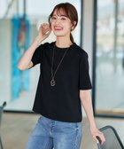 【ティアクラッセ/Tiaclasse】の【小倉優子さん着用・洗える・接触冷感・汗ジミ防止】“サマさまカットソー”ハーフスリーブベーシックトップス ブラック|ID: prp329100004495021 ipo3291000000031936009