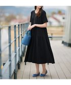 【ティアクラッセ/Tiaclasse】の【小倉優子さん着用・洗える・接触冷感・汗ジミ防止】“サマさまカットソー”サイドティアードワンピース ブラック|ID: prp329100004495025 ipo3291000000031910430