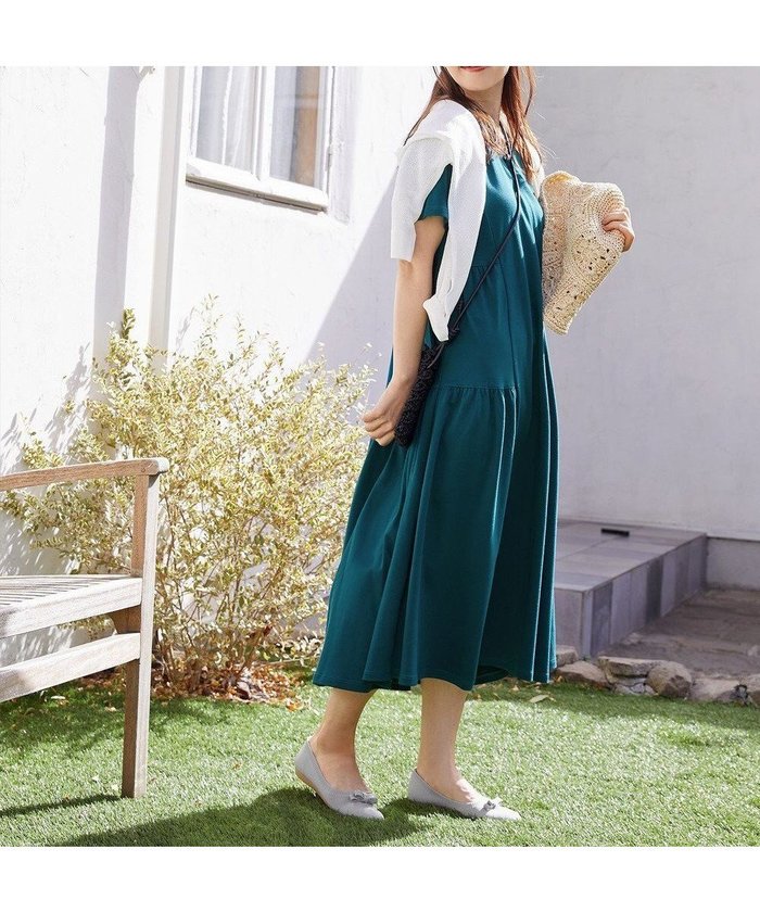 【ティアクラッセ/Tiaclasse】の【小倉優子さん着用・洗える・接触冷感・汗ジミ防止】“サマさまカットソー”サイドティアードワンピース インテリア・キッズ・メンズ・レディースファッション・服の通販 founy(ファニー) https://founy.com/ ファッション Fashion レディースファッション Fashion for Women ワンピース Dresses 春 Spring 洗える Machine Washable 秋 Autumn カットソー Cut and Sewn Top ギャザー Gathered, Ruffled ストレート Straight, Straight Cut ティアード Tiered, Tiered Style ティアードワンピース Tiered Dress, Flared Dress パール Pearl, Pearl Accent ポケット Pocket, Pocket Detail 半袖 Short Sleeve, Half Sleeve リゾート Resort, Vacation Style リラックス Relax, Relaxed Fit ロング Long, Long-Length 楽ちん Easy Fit, Comfortable S/S・春夏 SS, Spring/Summer, Warm Season 夏 Summer エレガント 上品 Elegant |ID: prp329100004495025 ipo3291000000035429403