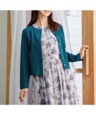 【ティアクラッセ/Tiaclasse】の【小倉優子さん着用・洗える・接触冷感・汗ジミ防止】“サマさまカットソー”フレームボタンカーディガン ターコイズ|ID: prp329100004495027 ipo3291000000031910440