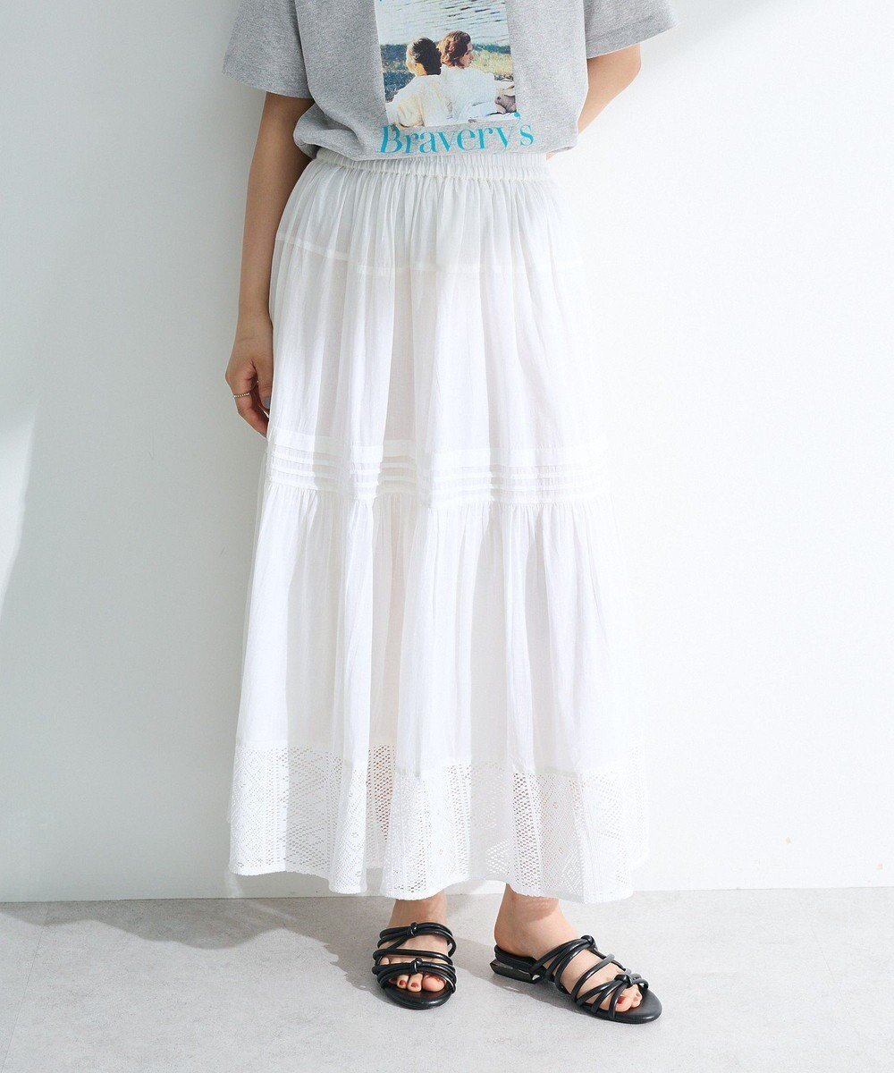 【グリーンパークス/Green Parks】のI 裾レースティアードスカート 人気、トレンドファッション・服の通販 founy(ファニー) 　ファッション　Fashion　レディースファッション　WOMEN　スカート　Skirt　ティアードスカート　Tiered Skirts　エアリー　Airy　トレンド　Trend　ポケット　Pocket　ヨーク　Yoke　レース　Race　夏　Summer　春　Spring　S/S・春夏　Ss・Spring/Summer　 other-1|ID: prp329100004495029 ipo3291000000031702103