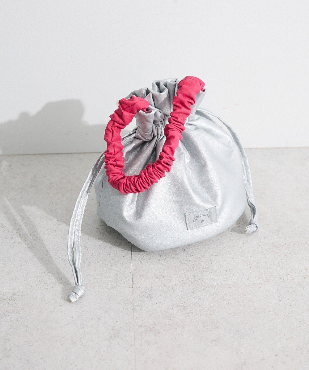 【グリーンパークス/Green Parks】のCONVERSE CV FURILL MINI BAG インテリア・キッズ・メンズ・レディースファッション・服の通販 founy(ファニー) 　ファッション　Fashion　レディースファッション　Ladies' Fashion Online　バッグ　Bag　おすすめ　Recommend　ギャザー　Gather　コンパクト　Compact　スマート　Smart　ハンドバッグ　Handbag　フォルム　Form　巾着　Purse　財布　Wallet　軽量　Lightweight　Silver|ID: prp329100004495030 ipo3291000000032621583
