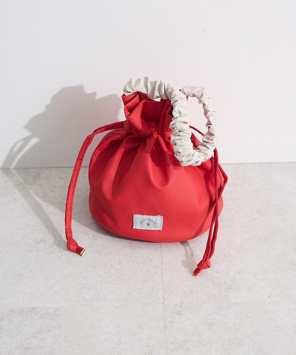 【グリーンパークス/Green Parks】のCONVERSE CV FURILL MINI BAG インテリア・キッズ・メンズ・レディースファッション・服の通販 founy(ファニー) 　ファッション　Fashion　レディースファッション　Ladies' Fashion Online　バッグ　Bag　おすすめ　Recommend　ギャザー　Gather　コンパクト　Compact　スマート　Smart　ハンドバッグ　Handbag　フォルム　Form　巾着　Purse　財布　Wallet　軽量　Lightweight　Red|ID: prp329100004495030 ipo3291000000032621585