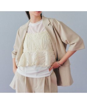 【イェッカ ヴェッカ/YECCA VECCA】のチュールバテンレースオーバーキャミ 人気、トレンドファッション・服の通販 founy(ファニー) ファッション Fashion レディースファッション Fashion for Women トップス・カットソー Cut & Sew Tops キャミソール&ノースリーブ Camisoles & Sleeveless Tops おすすめ Recommended / Our Picks キャミソール Camisole, Spaghetti Strap Top コンパクト Compact, Small Size ペプラム Peplum, Flared Hem ポケット Pocket, Pocket Detail リボン Ribbon, Bow 再入荷 Restock / Back in Stock 夏 Summer 春 Spring S/S・春夏 SS, Spring/Summer, Warm Season |ID:prp329100004495036