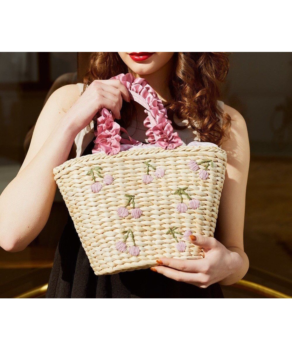 【メゾンドフルール/Maison de FLEUR】のチェリーメイズフリルハンドルカゴバッグ 人気、トレンドファッション・服の通販 founy(ファニー) 　ファッション　Fashion　レディースファッション　WOMEN　バッグ　Bag　春　Spring　ガーリー　Girly　ギンガム　Gingham　巾着　Purse　チェック　Check　チェリー　Cherry　人気　Popularity　フォルム　Form　フリル　Frills　ポケット　Pocket　S/S・春夏　Ss・Spring/Summer　NEW・新作・新着・新入荷　New Arrivals　夏　Summer　 other-1|ID: prp329100004495044 ipo3291000000031702213