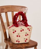 【メゾンドフルール/Maison de FLEUR】のチェリーメイズフリルハンドルカゴバッグ Red|ID: prp329100004495044 ipo3291000000031702221