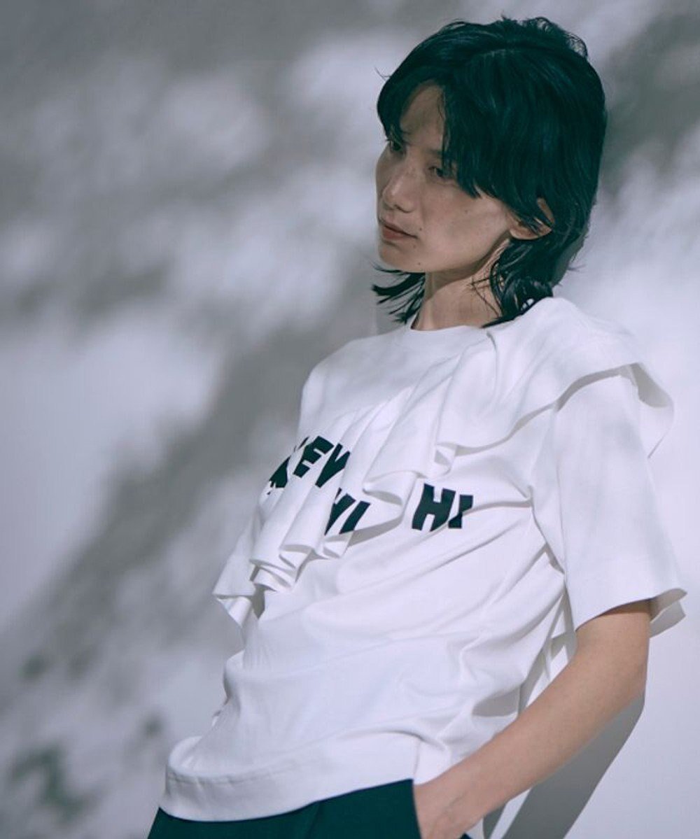 【フォルフォルモ/FORFORMO】の【洗える/接触冷感】Frill Print T-shirt フリルプリントTシャツ インテリア・キッズ・メンズ・レディースファッション・服の通販 founy(ファニー) 　ファッション　Fashion　レディースファッション　Ladies' Fashion Online　トップス・カットソー　Tops/Tshirt　シャツ/ブラウス　Shirts/Blouses　ロング / Tシャツ　T-Shirts　カットソー　Cut and Sewn　洗える　Washable　カットソー　Cut And Sew　ショルダー　Shoulder　ジャージ　Jersey　ストレート　Straight　ドレス　Dress　フォルム　Form　フリル　Frills　プリント　Print　A/W・秋冬　Aw・Autumn/Winter・Fw・Fall-Winter　S/S・春夏　Ss・Spring/Summer　夏　Summer　ホワイト|ID: prp329100004495048 ipo3291000000032621637