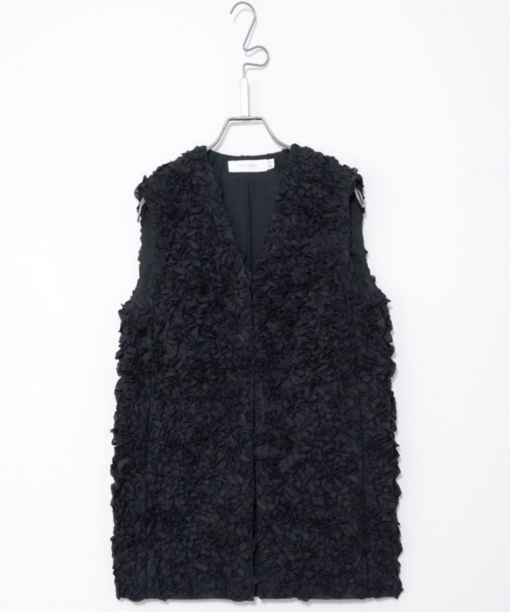 【フォルフォルモ/FORFORMO】のEmbroidered Gilet エンブロイダード ジレ インテリア・キッズ・メンズ・レディースファッション・服の通販 founy(ファニー) 　ファッション　Fashion　レディースファッション　Ladies' Fashion Online　アウター　Coat Outerwear　トップス・カットソー　Tops/Tshirt　ベスト/ジレ　Gilets/Vests　カッティング　Cutting　シンプル　Simple　フォルム　Form　ベスト　Vest　A/W・秋冬　Aw・Autumn/Winter・Fw・Fall-Winter　S/S・春夏　Ss・Spring/Summer　夏　Summer　ブラック|ID: prp329100004495056 ipo3291000000032620552